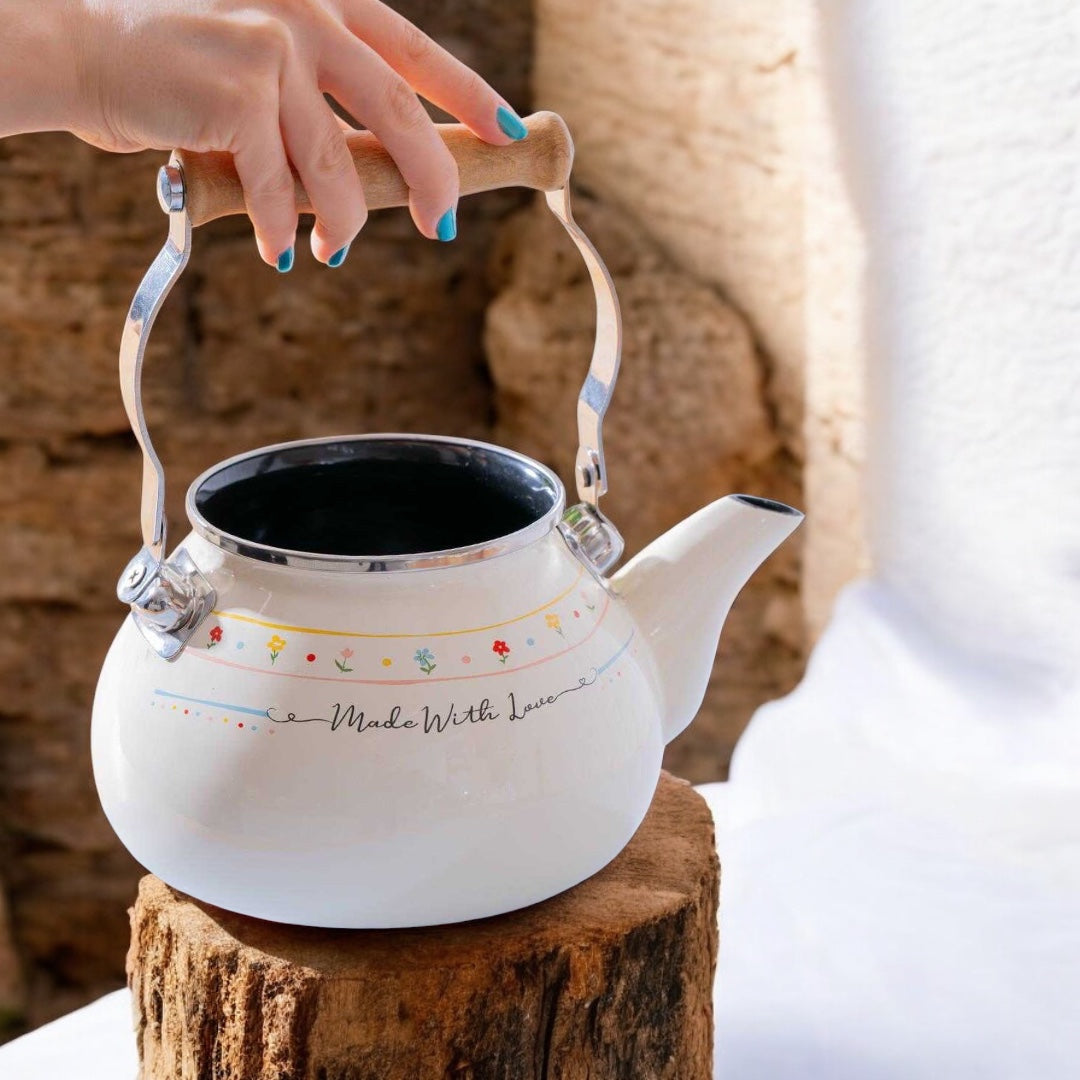 MADE WİTH LOVE EMAYE ÇAYDANLIK TAKIMI